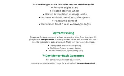 2025 Volkswagen Atlas Cross Sport 2.0T SEL Premium R-Line 4MOTION