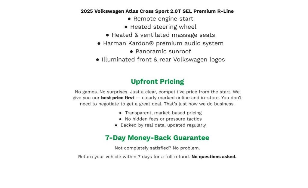 2025 Volkswagen Atlas Cross Sport 2.0T SEL Premium R-Line 4MOTION