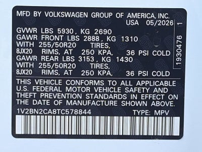 2026 Volkswagen Atlas 2.0T SEL 4MOTION