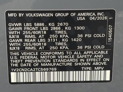 2026 Volkswagen Atlas 2.0T Peak Edition 4MOTION