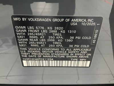 2026 Volkswagen Atlas Cross Sport 2.0T SEL Premium R-Line 4MOTION