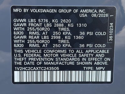 2026 Volkswagen Atlas Cross Sport 2.0T SE w/Technology 4MOTION