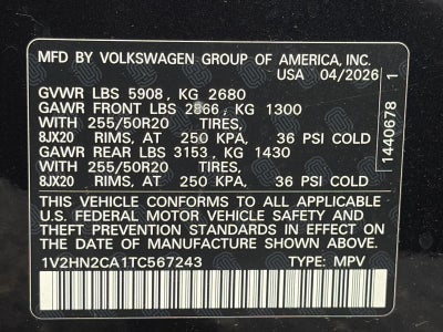 2026 Volkswagen Atlas 2.0T SE w/Technology 4MOTION