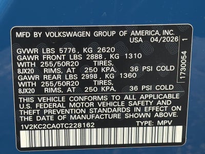 2026 Volkswagen Atlas Cross Sport 2.0T SE w/Technology 4MOTION