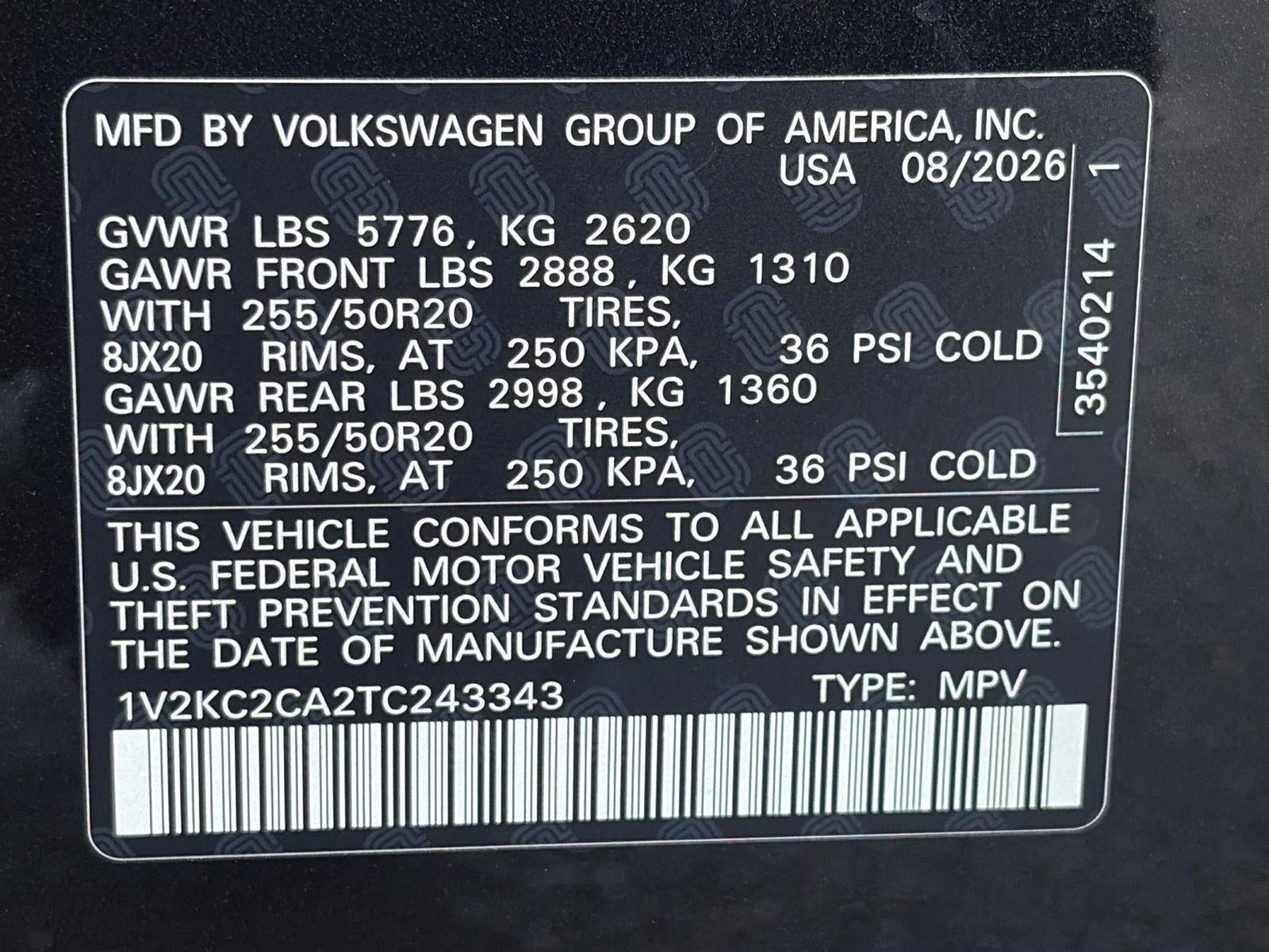 2026 Volkswagen Atlas Cross Sport 2.0T SE w/Technology 4MOTION