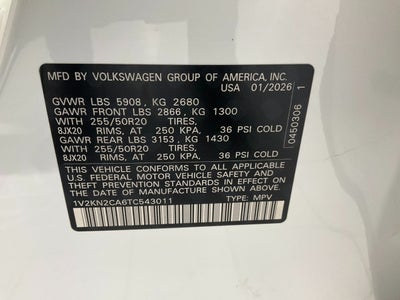 2026 Volkswagen Atlas 2.0T SE w/Technology 4MOTION