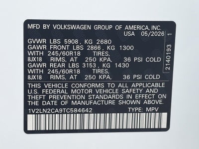 2026 Volkswagen Atlas 2.0T SE 4MOTION