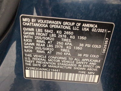 2021 Volkswagen Atlas Cross Sport 3.6L V6 SE w/Technology R-Line 4MOTION