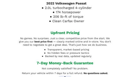 2022 Volkswagen Passat 2.0T Limited Edition Auto