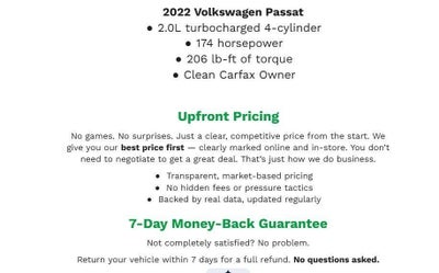 2022 Volkswagen Passat 2.0T Limited Edition Auto