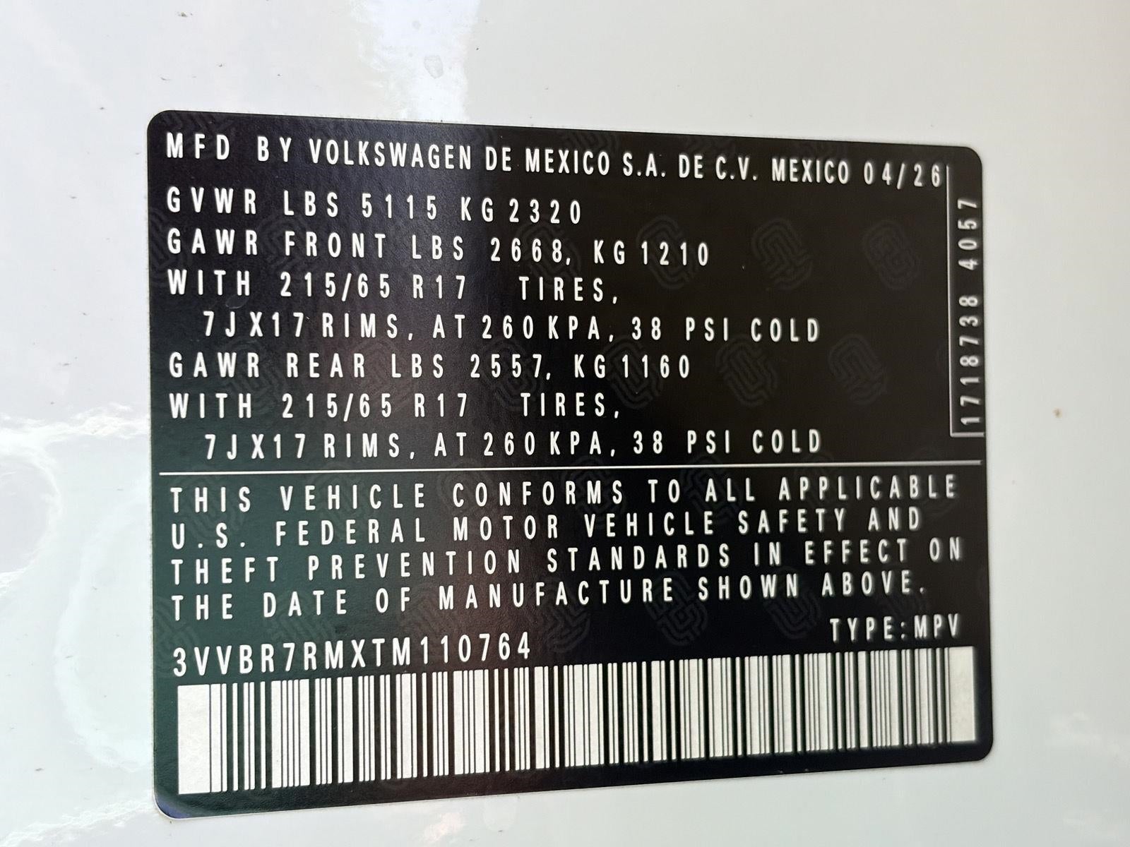 2026 Volkswagen Tiguan S 4MOTION
