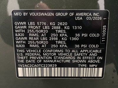 2026 Volkswagen Atlas Cross Sport 2.0T SEL R-Line Black 4MOTION