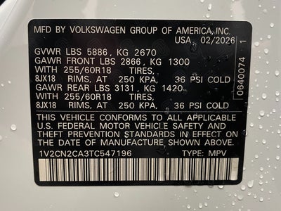 2026 Volkswagen Atlas 2.0T Peak Edition 4MOTION
