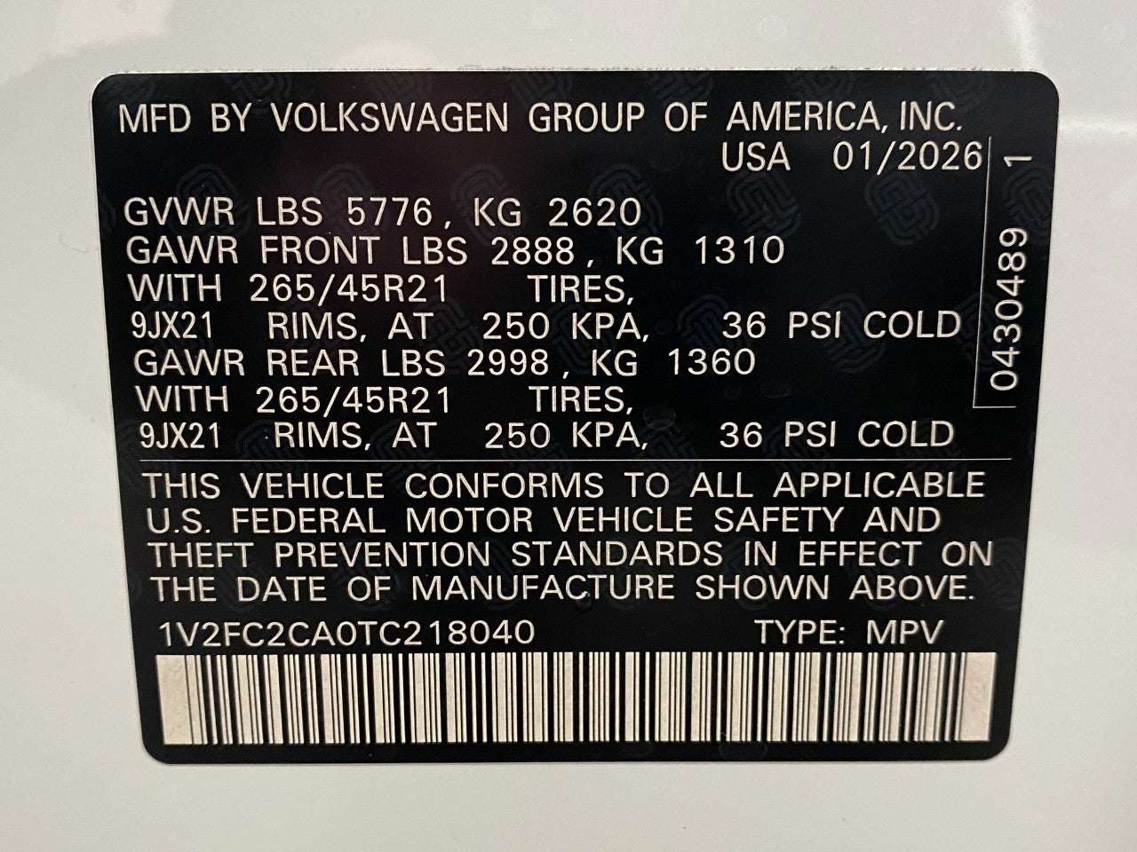2026 Volkswagen Atlas Cross Sport 2.0T SEL Premium R-Line 4MOTION