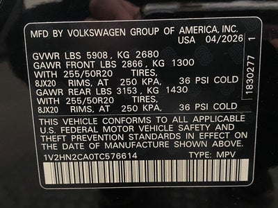 2026 Volkswagen Atlas 2.0T SE w/Technology 4MOTION
