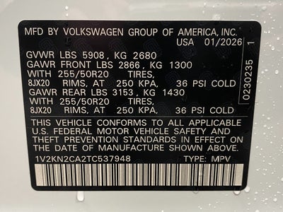 2026 Volkswagen Atlas 2.0T SE w/Technology 4MOTION