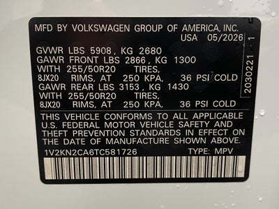 2026 Volkswagen Atlas 2.0T SE w/Technology 4MOTION