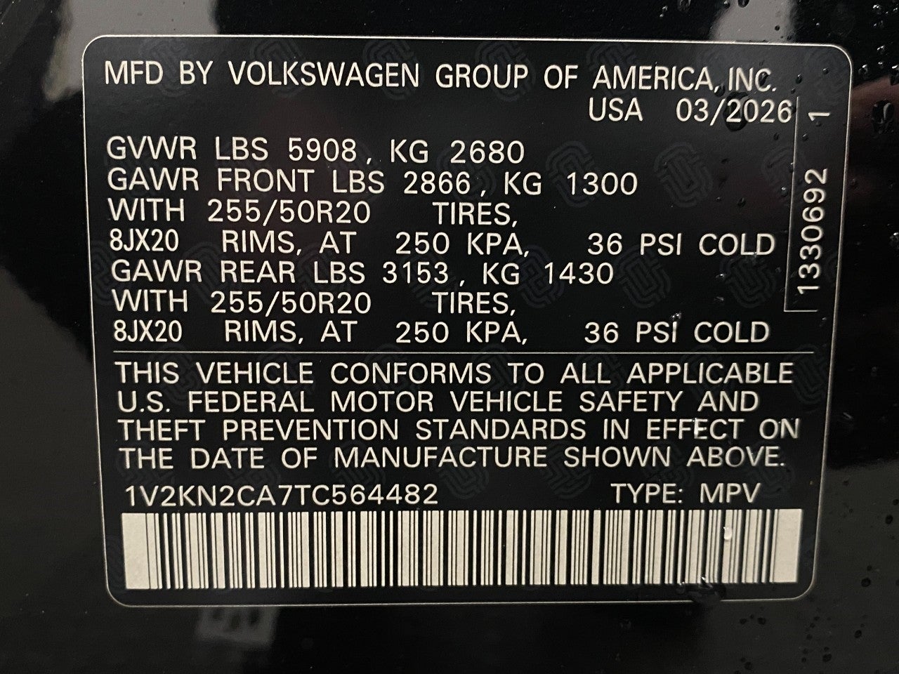 2026 Volkswagen Atlas 2.0T SE w/Technology 4MOTION