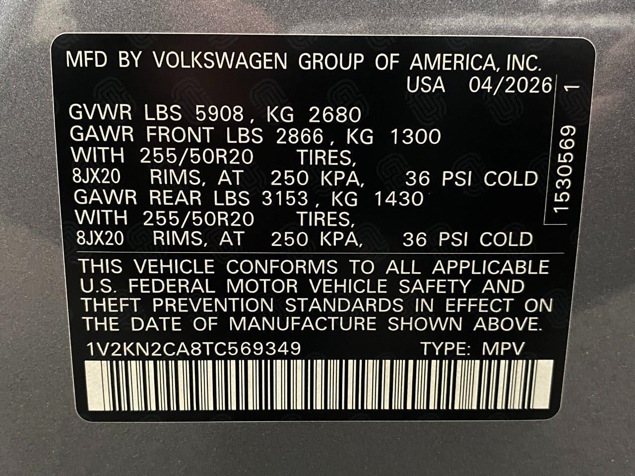 2026 Volkswagen Atlas 2.0T SE w/Technology 4MOTION