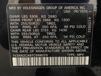 2026 Volkswagen Atlas 2.0T SE w/Technology 4MOTION