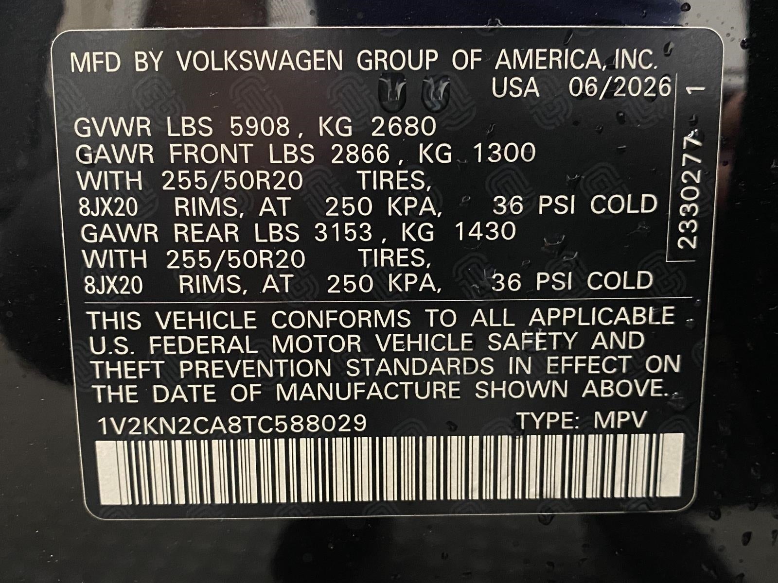 2026 Volkswagen Atlas 2.0T SE w/Technology 4MOTION