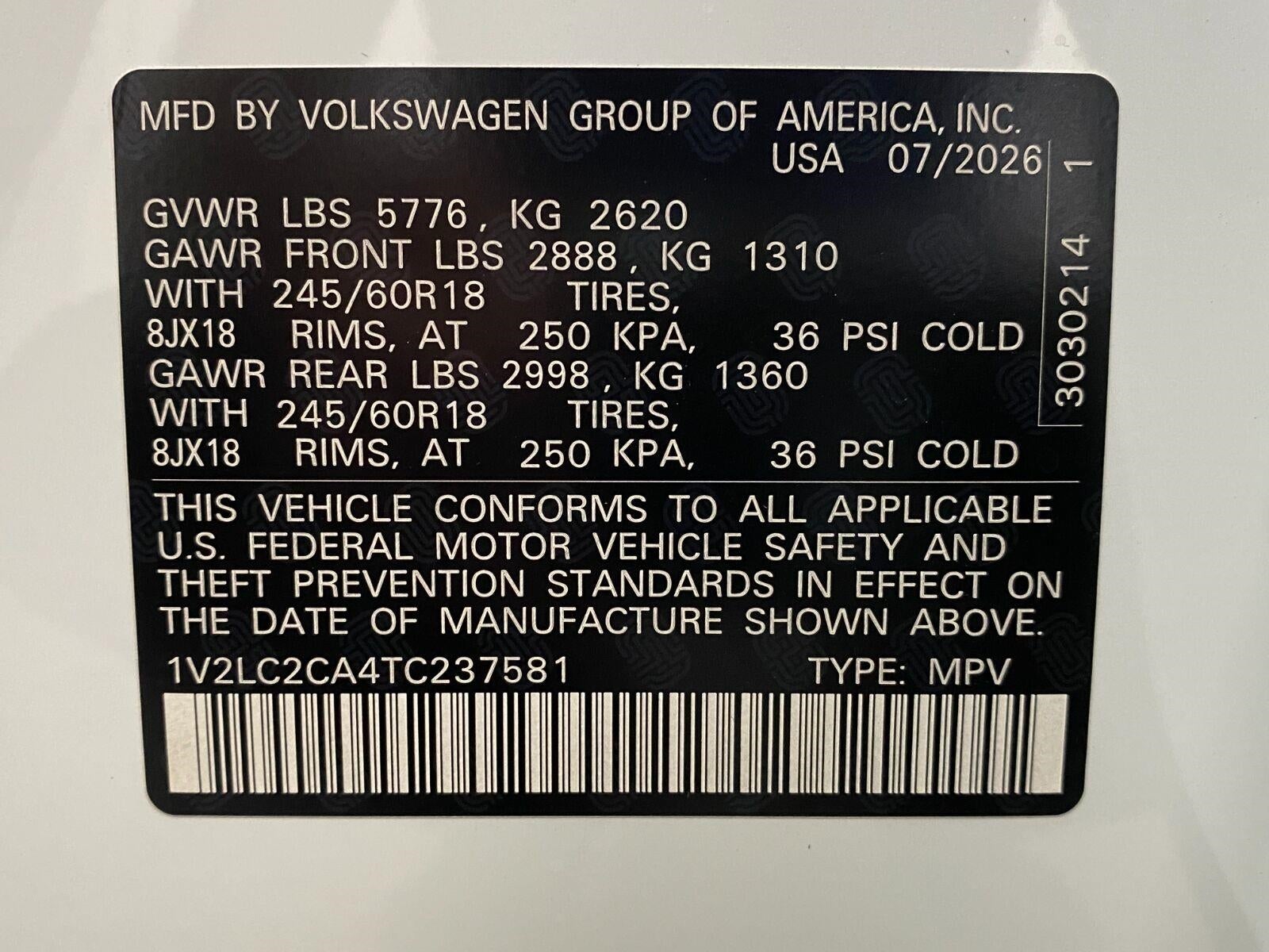 2026 Volkswagen Atlas Cross Sport 2.0T SE 4MOTION