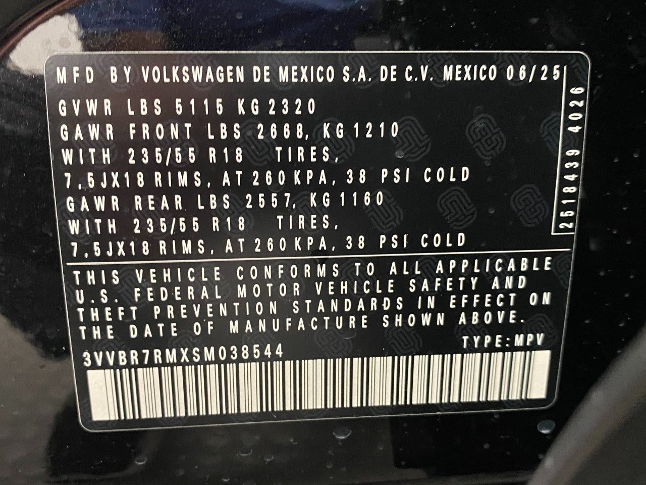 2025 Volkswagen Tiguan 2.0T S 4MOTION