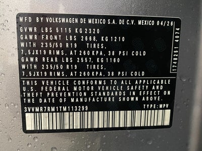 2026 Volkswagen Tiguan SE 4MOTION