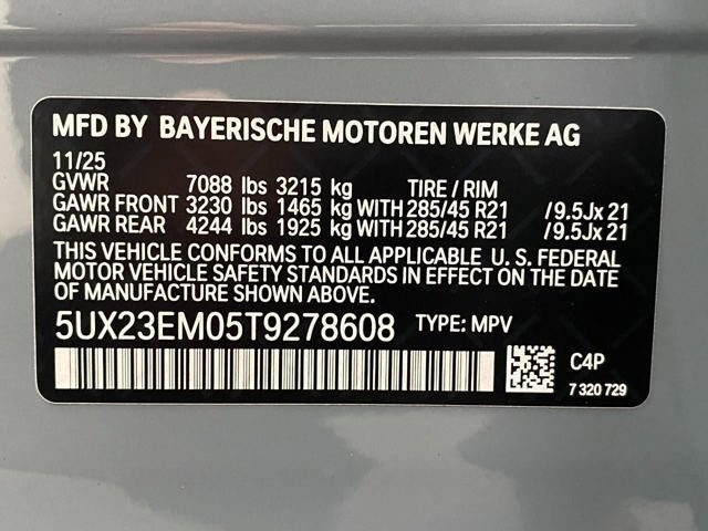 2026 BMW X7 xDrive40i Sports Activity Vehicle