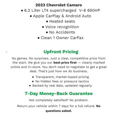 2023 Chevrolet Camaro 2dr Cpe ZL1