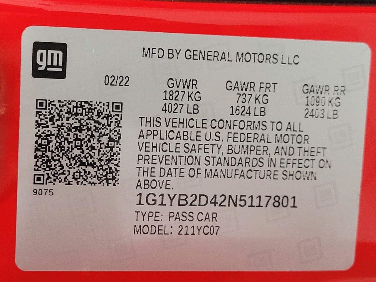 2022 Chevrolet Corvette 2dr Stingray Cpe w/2LT