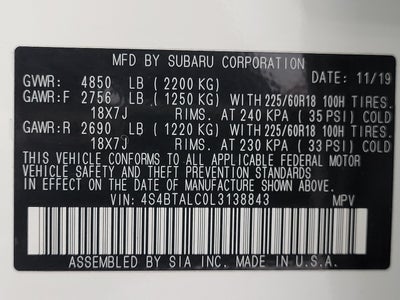 2020 Subaru Outback Limited CVT
