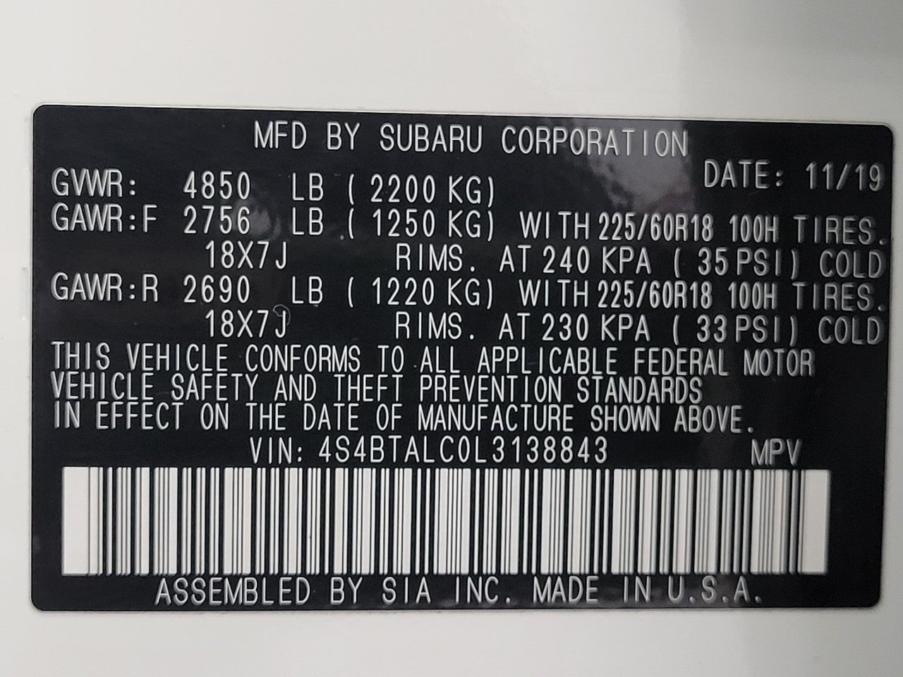 2020 Subaru Outback Limited CVT