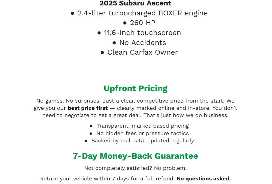 2025 Subaru Ascent Onyx Edition 7-Passenger