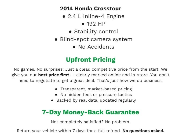 2014 Honda CROSSTOUR SPORT UTILITY