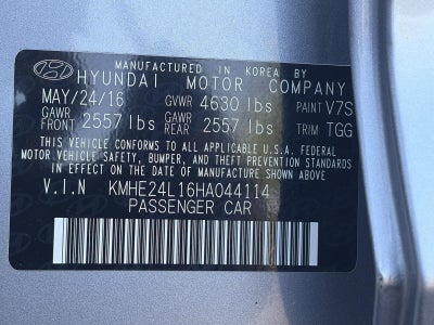 2017 Hyundai Sonata Hybrid SE 2.0L