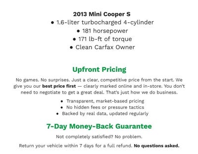 2013 MINI Cooper Hardtop 2dr Cpe S