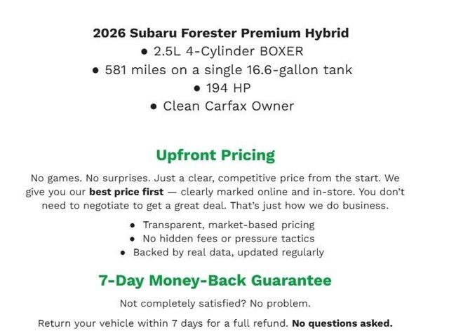 2026 Subaru FORESTER Premium Hybrid