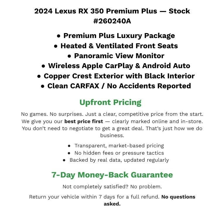 2024 Lexus RX RX 350 FWD