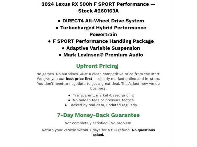 2024 Lexus RX RX 500h F SPORT Performance AWD