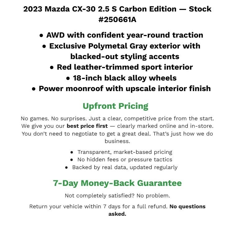 2023 Mazda Mazda CX-30 2.5 S Carbon Edition AWD