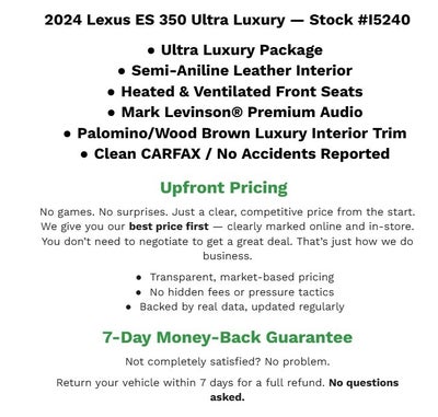 2024 Lexus ES ES 350 Ultra Luxury FWD