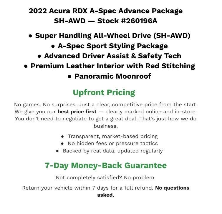 2022 Acura RDX SH-AWD w/A-Spec Advance Package