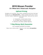 2016 Nissan Frontier 4WD Crew Cab SWB Auto SL