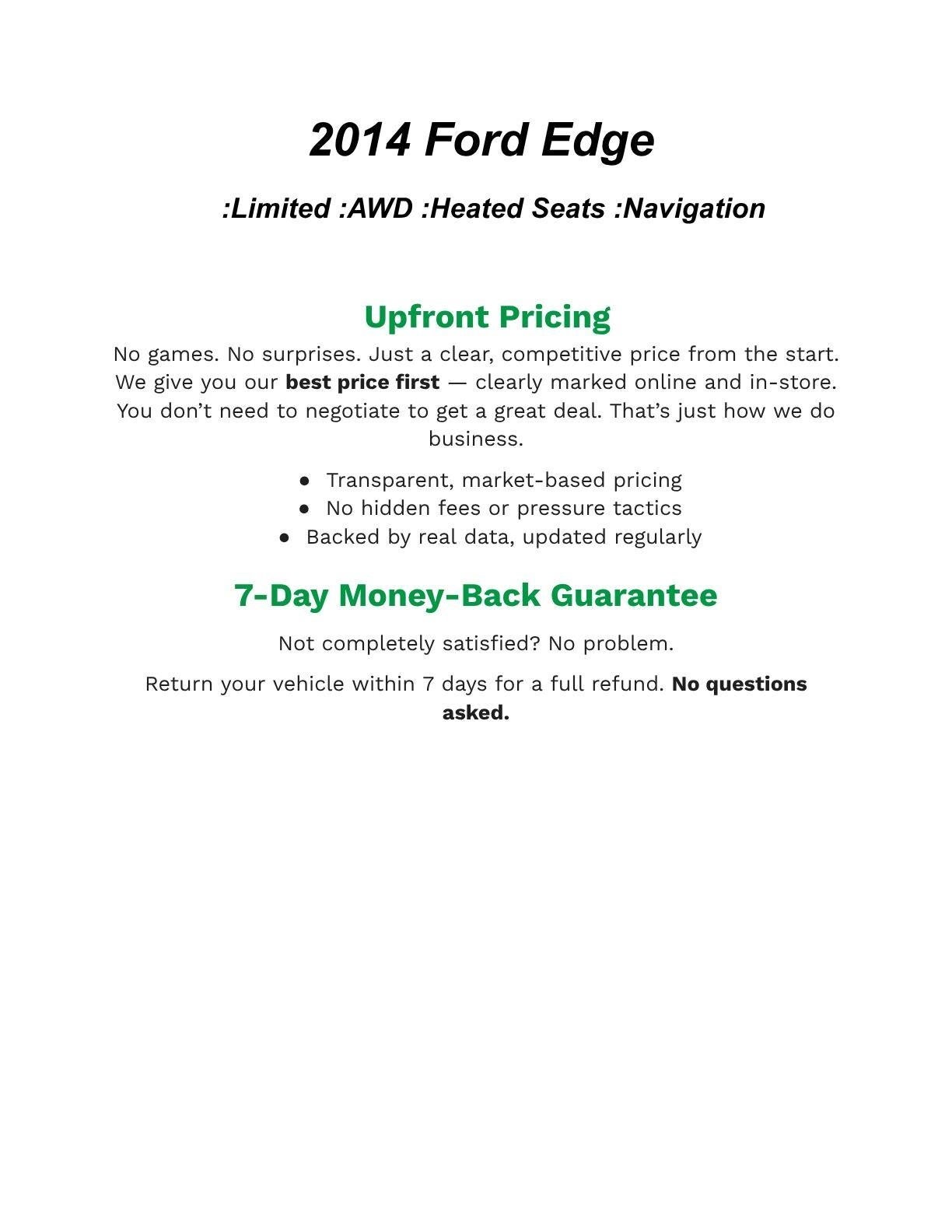 2014 Ford Edge 4dr Limited AWD
