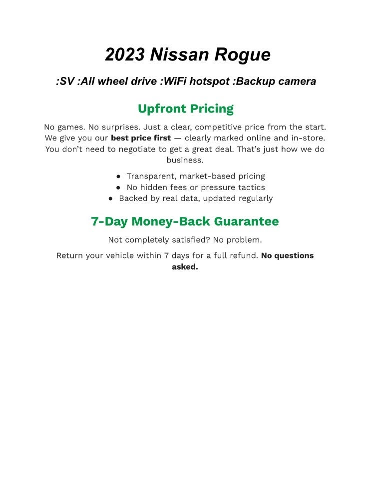 2023 Nissan Rogue AWD SV