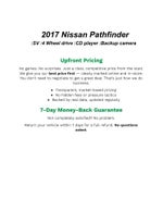 2017 Nissan Pathfinder 4x4 SV