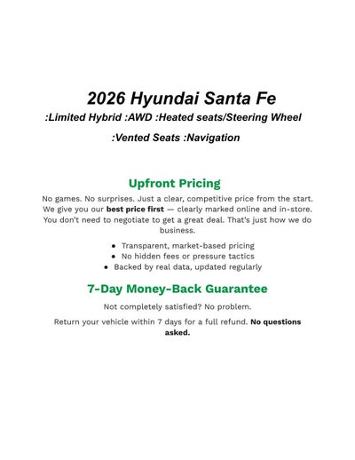 2026 Hyundai Santa Fe Hybrid Limited 6P AWD