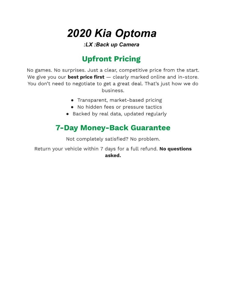 2020 Kia Optima LX Auto