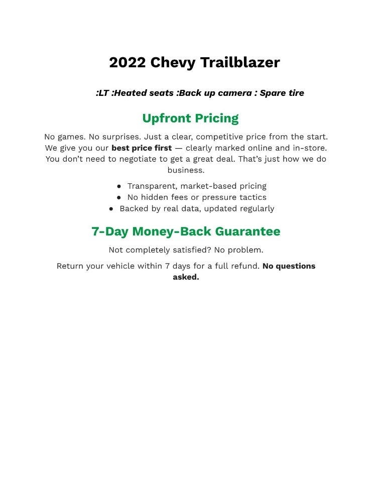 2022 Chevrolet Trailblazer FWD 4dr LT